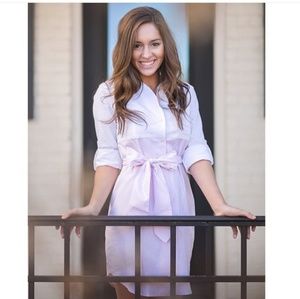 Peach love seersucker purple dress